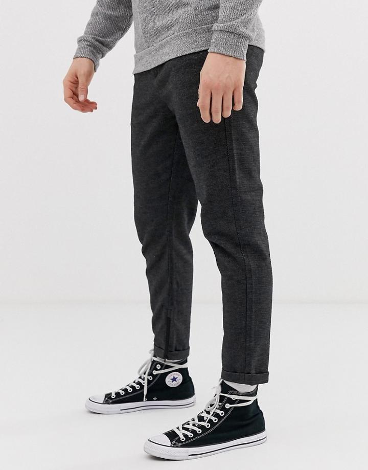 Selected Homme Slim Tailored Pants With Zip Opening In Ankle Length-gray