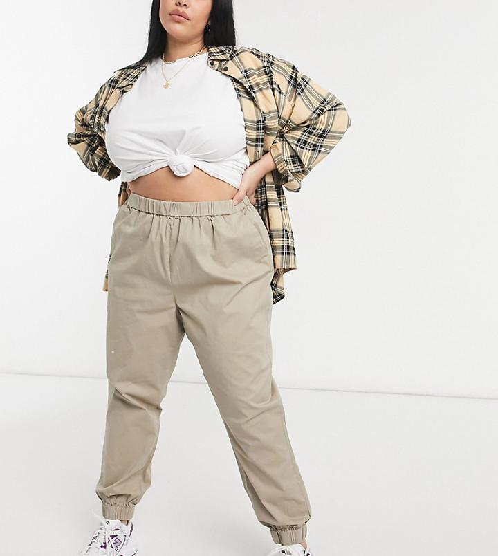 Vero Moda Curve Cargo Pants In Beige-neutral