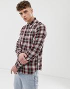 Criminal Damage Long Sleeve Shirt In Red Check - Red