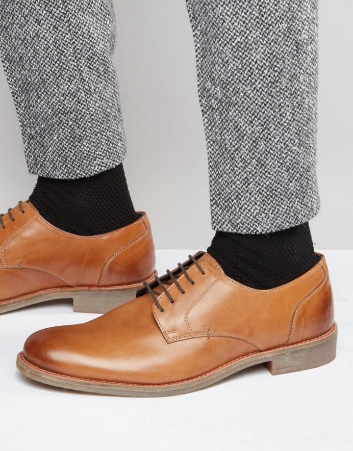 Lambretta Derby Shoes In Tan Leather - Beige