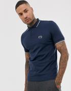 Boss Athleisure Paul Polo With Silver Logo In Navy