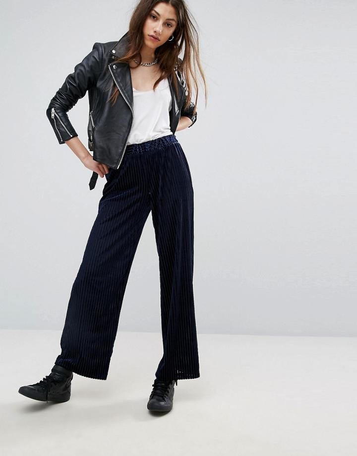 Noisy May Serena Wide Leg Pants - Navy