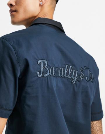 Farah Menard Short Sleeve Shirt-blues