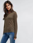 Vila Long Sleeve Knit Sweater - Green