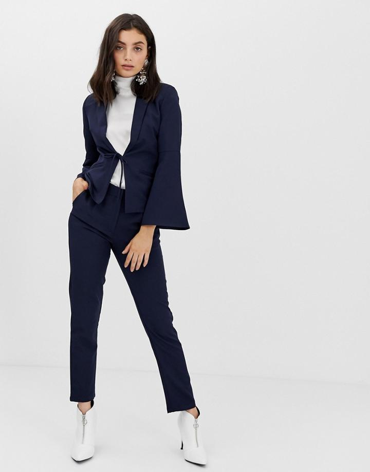 Unique21 Tailored Ankle Grazer Pants - Navy