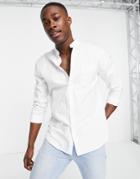 New Look Long Sleeve Organic Cotton Oxford Shirt In White