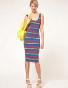 Asos Printed Tank Bodycon Dress - Multi