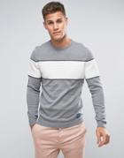 Tom Tailor Sweater With Contrast Panel - Gray