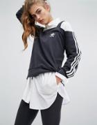 Adidas Cold Shoulder Three Stripe Top - Black