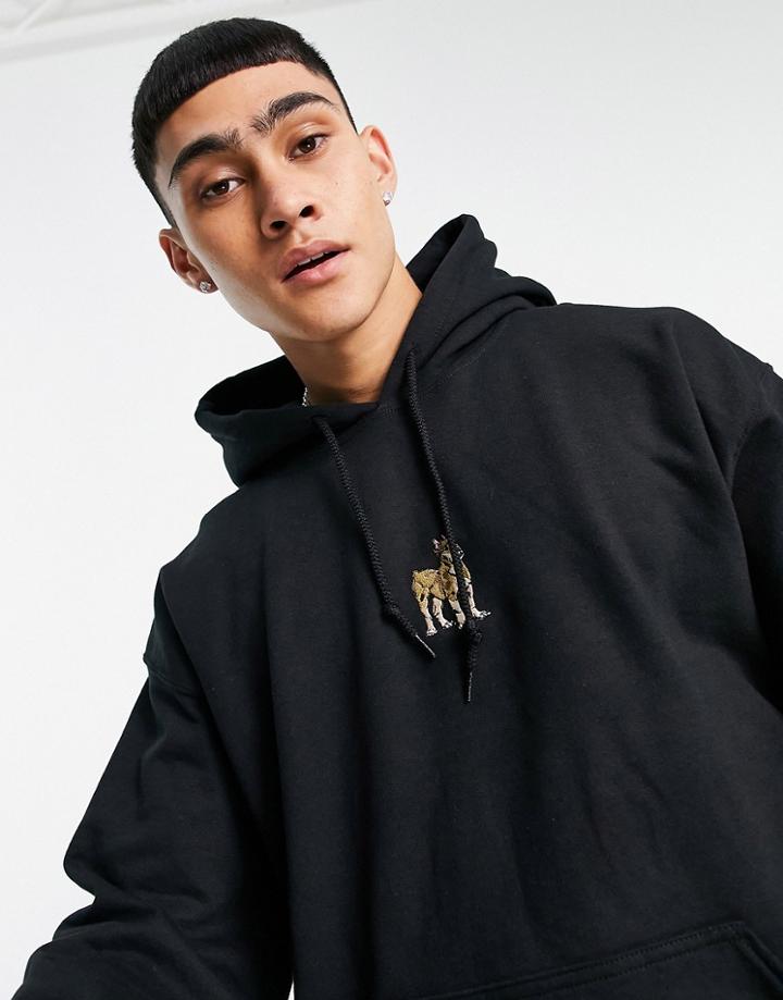 Hnr Ldn Embroidered Pitbull Hoodie-black