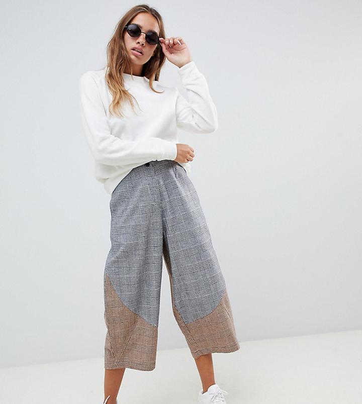 Asos Design Extreme Balloon Leg Pants In Mixed Check - Multi