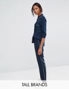 Vero Moda Tall Piped Pyjama Style Trousers - Navy