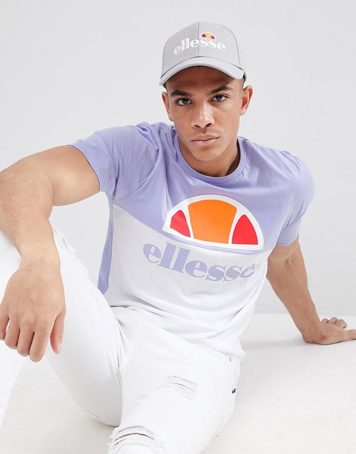 Ellesse Arbatax Panel T-shirt In Lilac - Purple