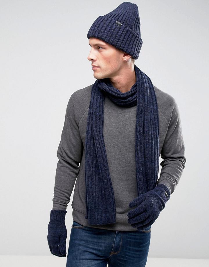 G-star Beanie Scarf Gloves Giftset - Black