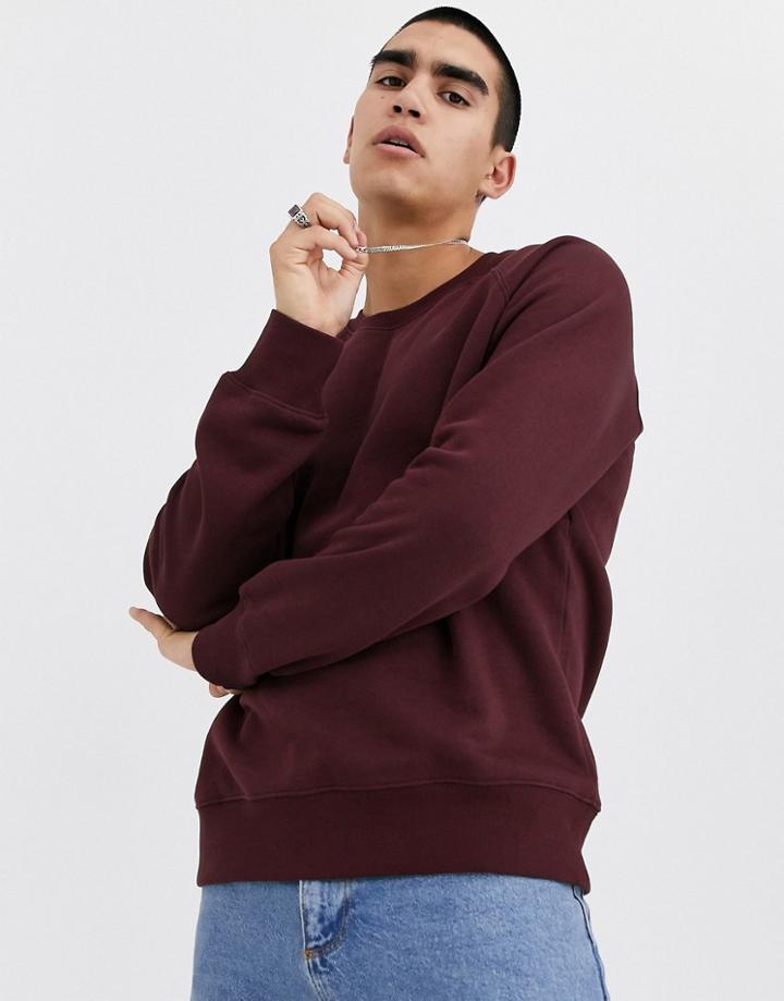 Weekday Paris Sweatshirt In Burgundy-red