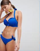 Pour Moi Tie Side Bikini Bottom In Cobalt Blue - Blue
