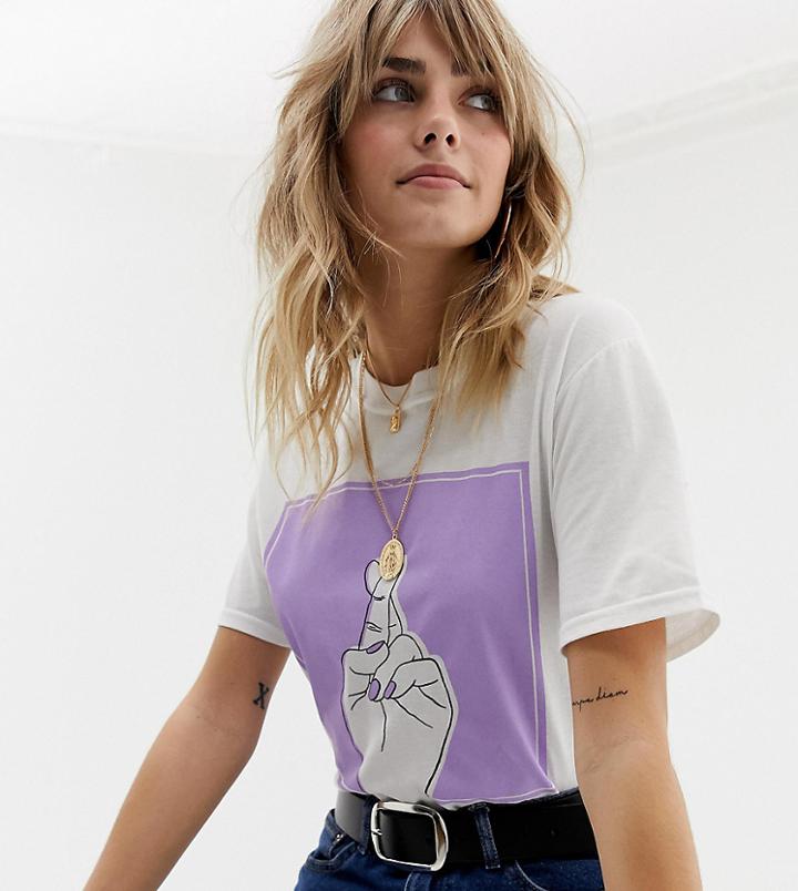 Reclaimed Vintage Inspired T-shirt With Graphic Hand Print - White