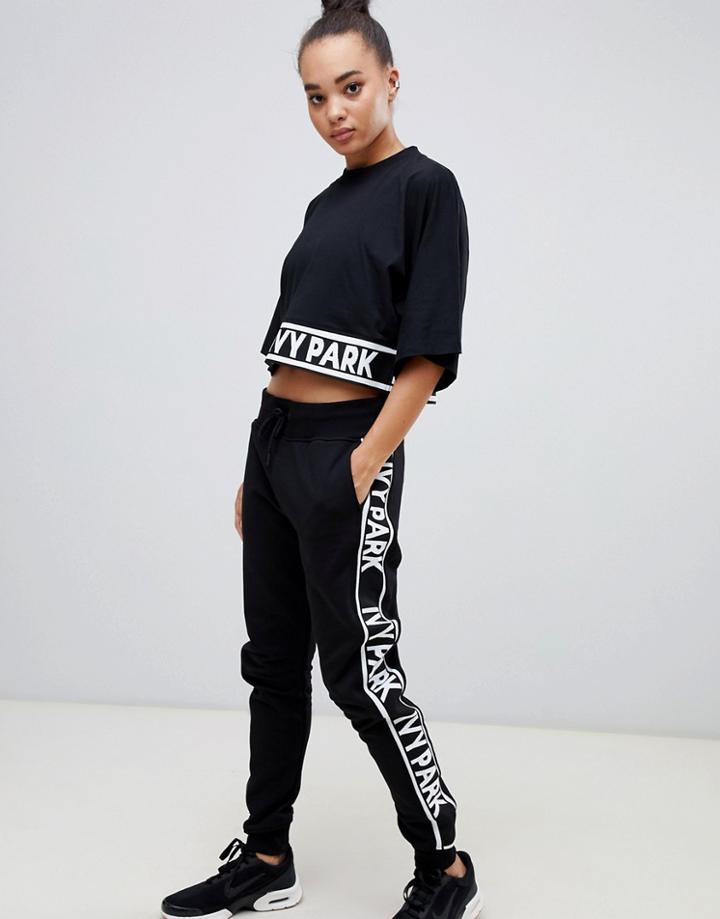 Ivy Park Flatknit Logo Joggers - Black
