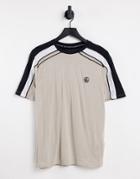 Soul Star Arm Panel T-shirt In Stone-neutral