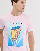 Farah Harper Slim Fit Graphic T-shirt In Pink - Pink
