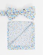 Ben Sherman Bow Tie And Pocket Square Set-blues
