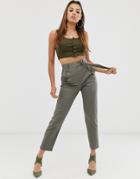 Asos Design Utility Slim Pants - Green