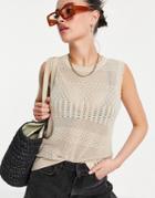Vila Knit Vest In Beige-neutral