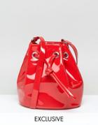 Monki Patent Bucket Bag - Red