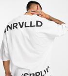 Asos Unrvlld Spply Oversized T-shirt With All Large Back Logo In White
