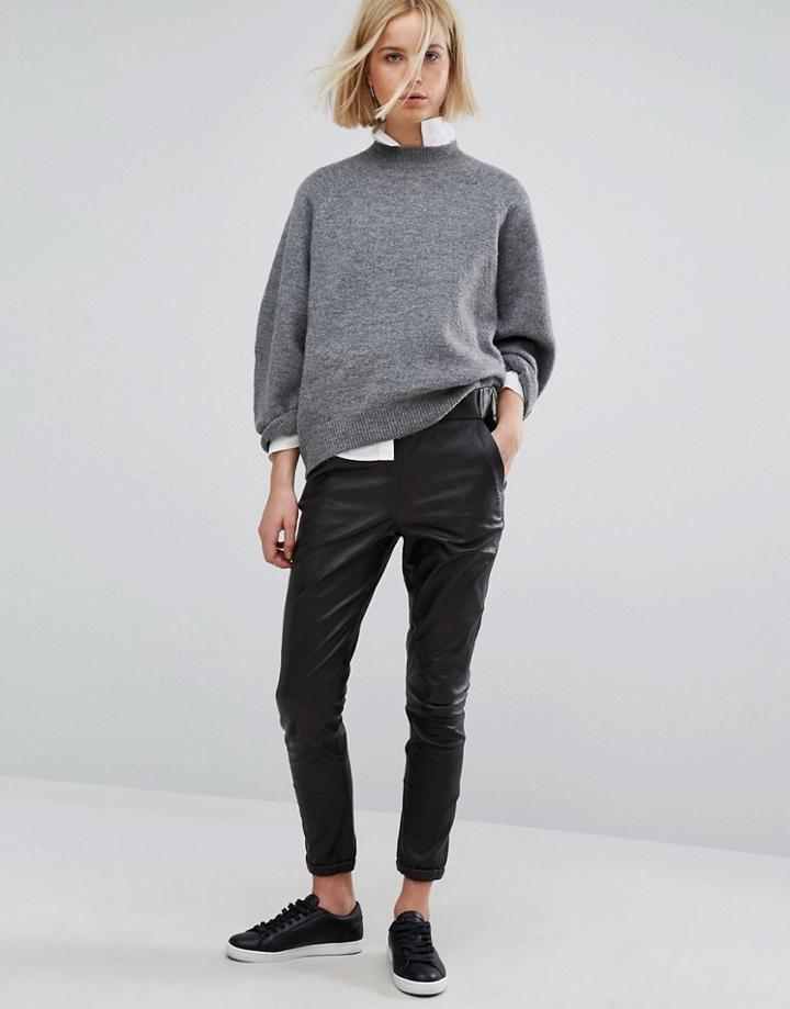 Moss Copenhagen Leather Pants - Black