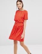 Trollied Dolly Polka Dot Print Drop Dead Gorgeous Dress - Red
