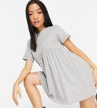 Brave Soul Petite Lara Smock Dress In Gray-grey