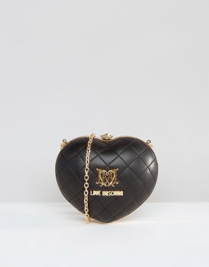 Love Moschino Quilted Heart Clutch Bag - Red