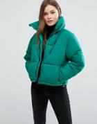 New Look Padded Boxy Jacket - Green