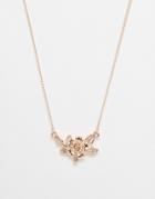 Asos Rose Gold Flower Necklace - Rose Gold