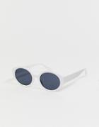 Pieces Oval Sunglasses In White - White
