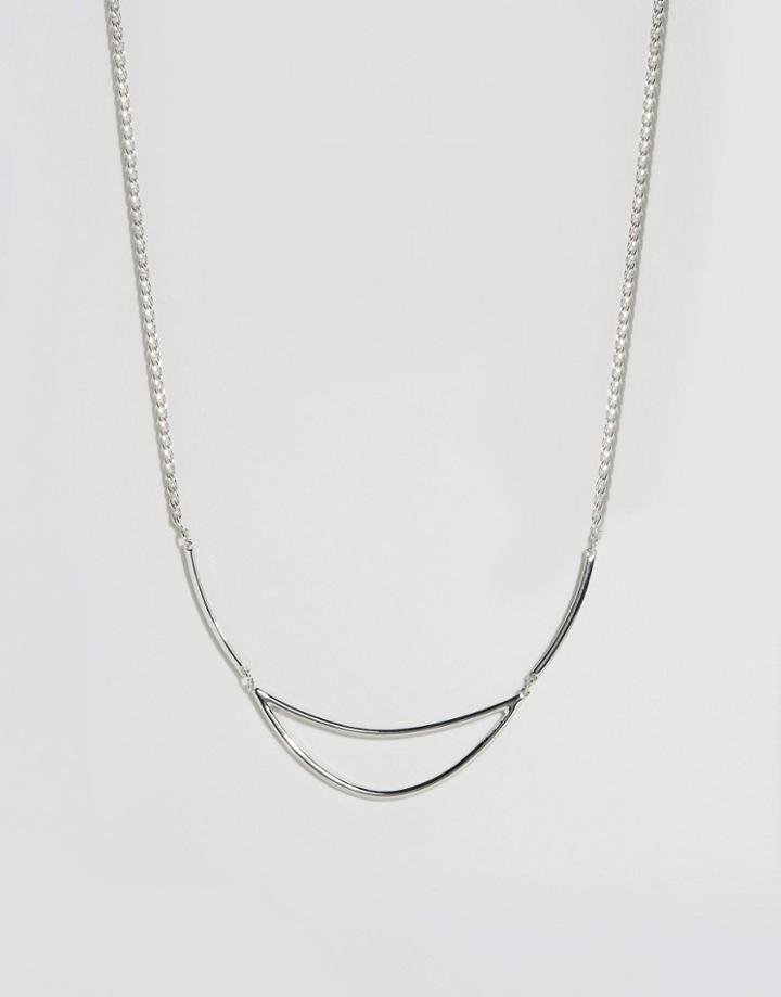 Pieces Bliss Crescent Necklace - Silver