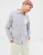 Native Youth Letter Embroidered Shirt - Gray