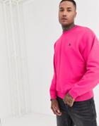 Asos Design Oversized Sweatshirt In Pink With Triangle
