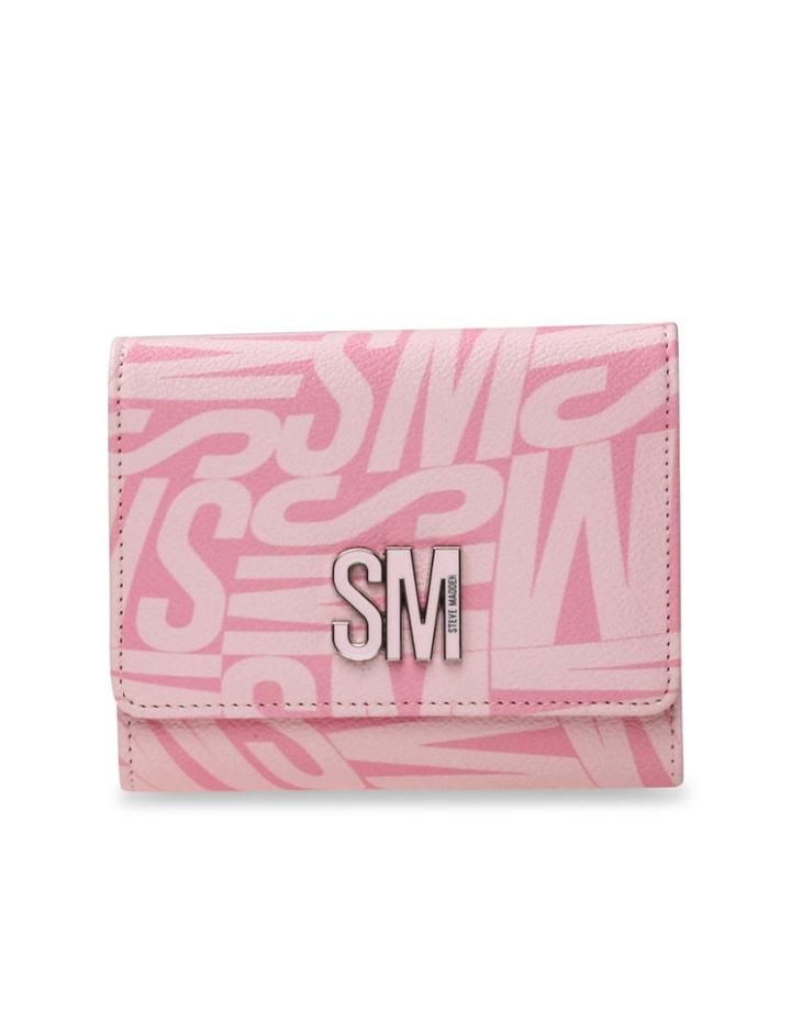 Steve Madden Bswitch Trifold Wallet In Monogram Pink