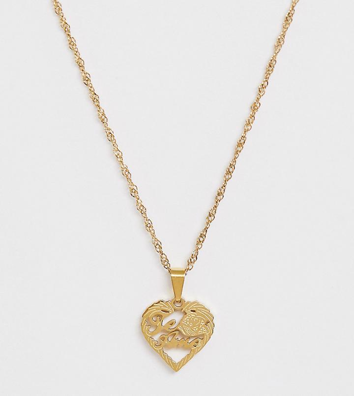 Image Gang Te Amo Gold Filled Twisted Chain Heart Necklace - Gold