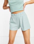Only Ribbed Jersey Short In Green