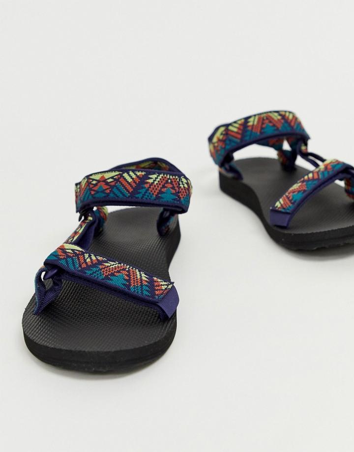 Teva Original Universal Tech Sandals In Blue Print - Blue