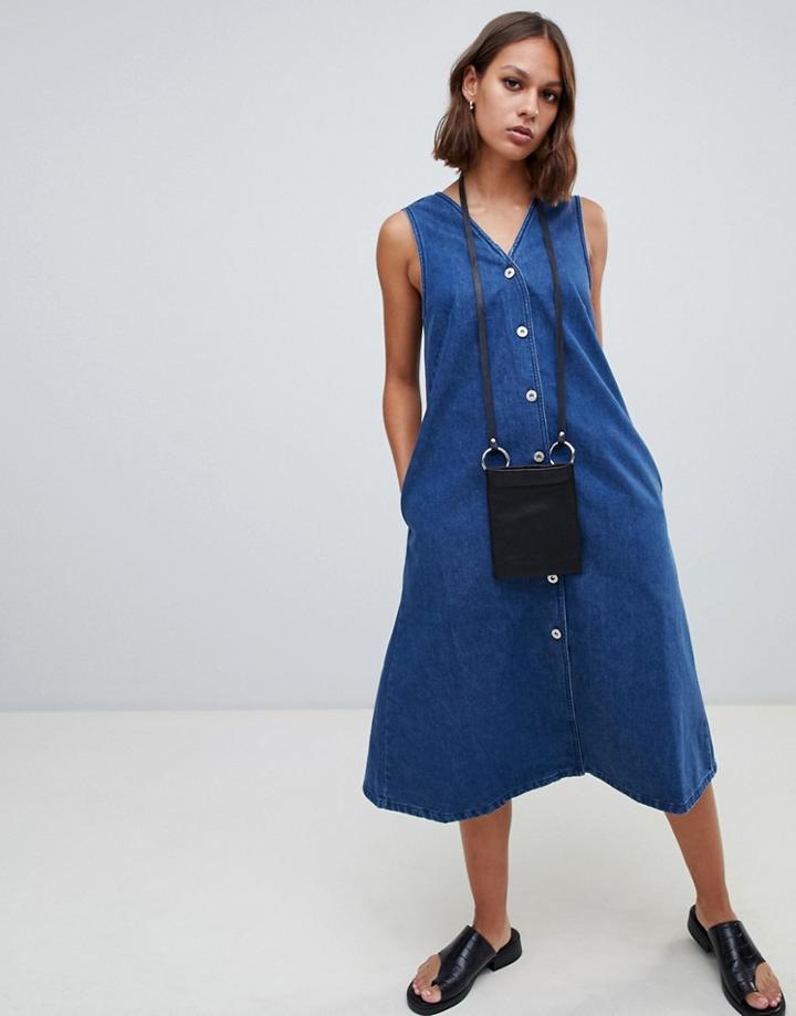 Kowtow Organic Cotton Denim Pinafore Dress - Blue