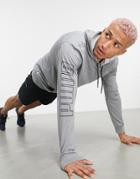 Puma Pivot Warm Up Hooded Sweatshirt In Gray-grey