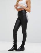 Noisy May Leather Look Jegging - Black