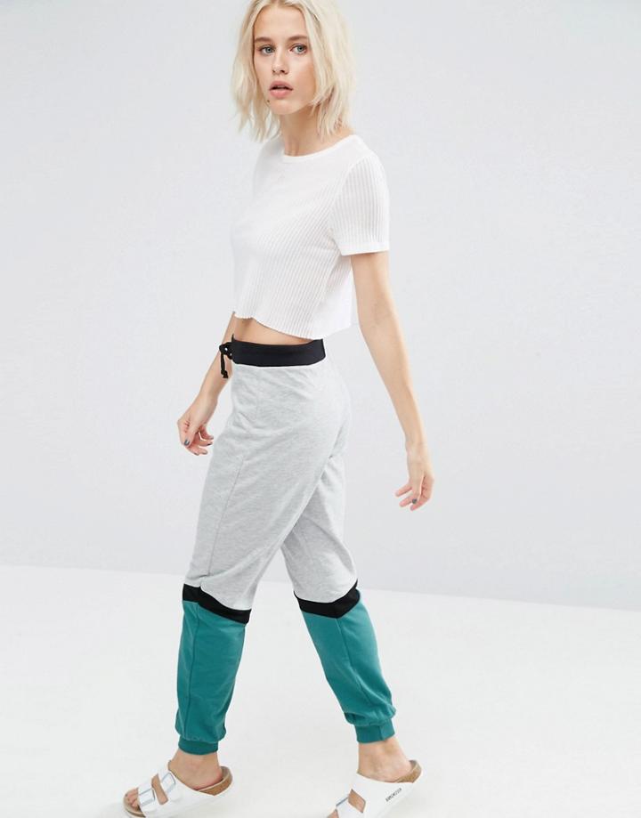 Asos Teal Colourblock Joggers - Multi