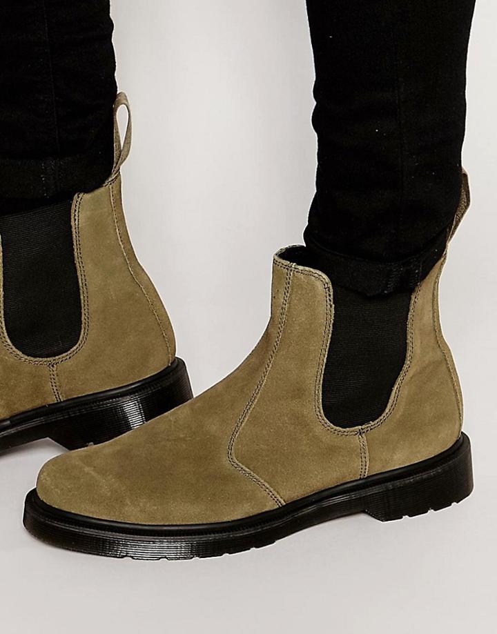Dr Martens Suede Chelsea Boots - Green