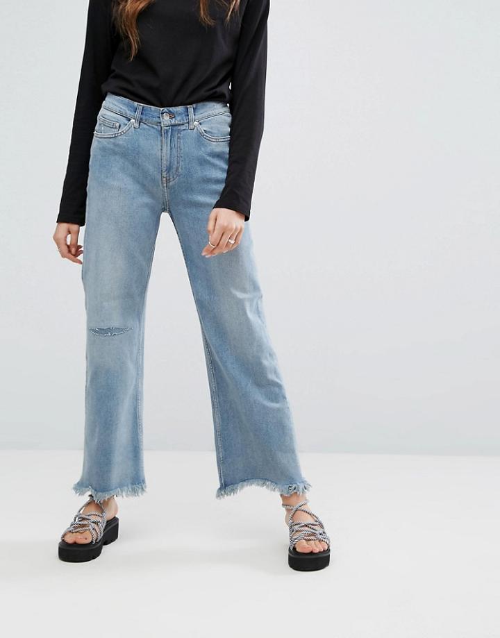 Cheap Monday A Line Chewed Hem Relaxed Jeans - Blue