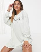 Il Sarto Long Sleeve T-shirt Dress In Aqua-blues